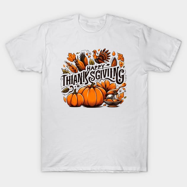 Happy Thanksgiving T-Shirt by DMS DESIGN